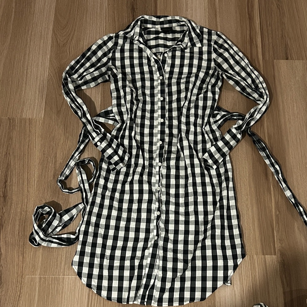 Who What Wear Black and White Checkered Dress